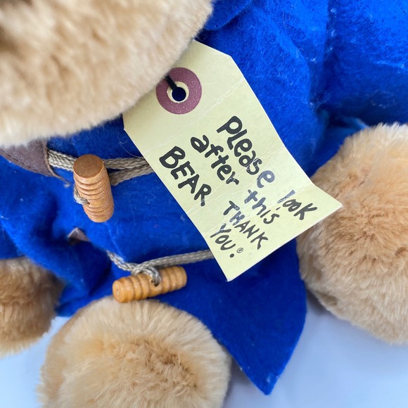 Vintage Paddington Bear 16" Plush Sears Kids Gifts Yellow‎ Hat Blue Coat Stuffed - Picture 2 of 9